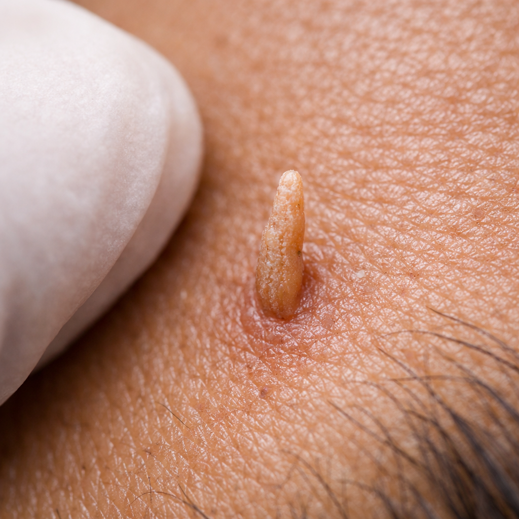 Filiform wart face and neck removal